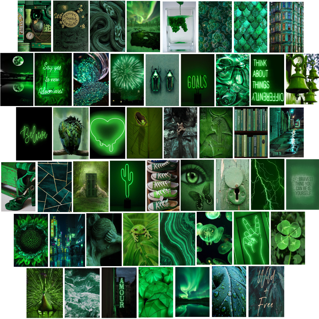 Green Aesthetic Collage Kit